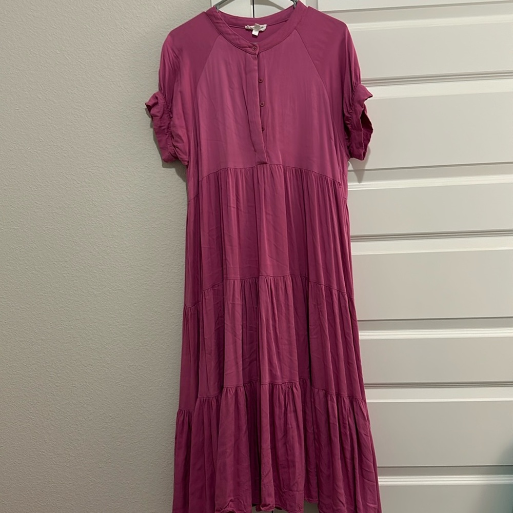 Pink Tiered Maxi Dress